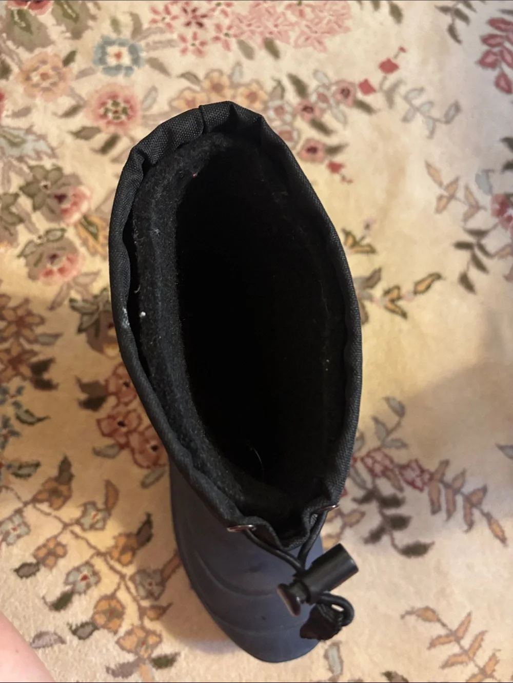 Kamik Boy’s Black Waterproof Snow Boots with Drawstring Cuff
